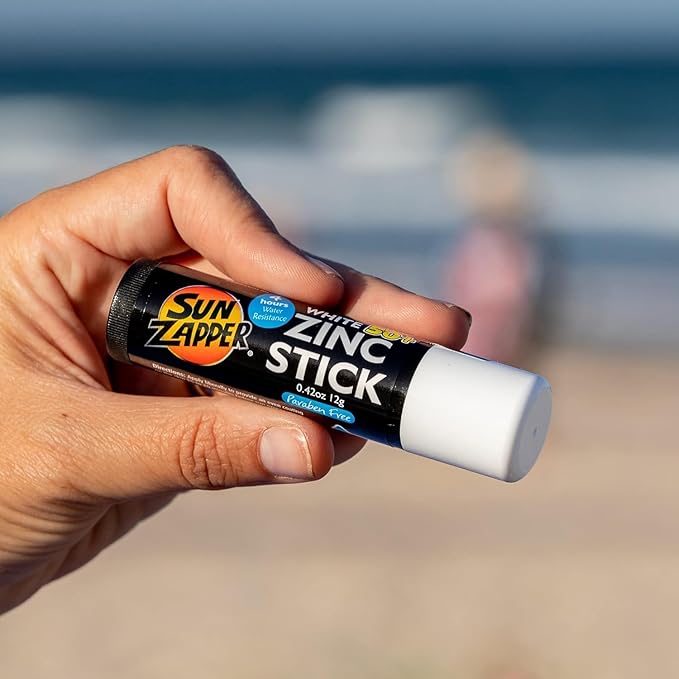 Sun Zapper Zinc Oxide Sunscreen Stick SPF 50+ White – Mineral Sunscreen Stick for Face, Water Resistant Zinc Sunblock for Nose and Cheeks, Broad Spectrum, Travel Size 12g (0.42 oz), Australian Made