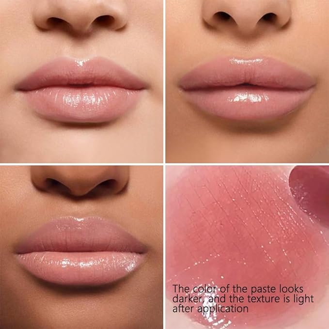 FeiCuiYun 2Pcs Pink Honey Tinted Lip Balm Lip Gloss Lipstick, Sheer Hydrating Lip Gloss Tint, Moisturizing Lip Color for All Skin Tones, Nourishing Lip Balm with a Hint of Natural Black Cherry Tint