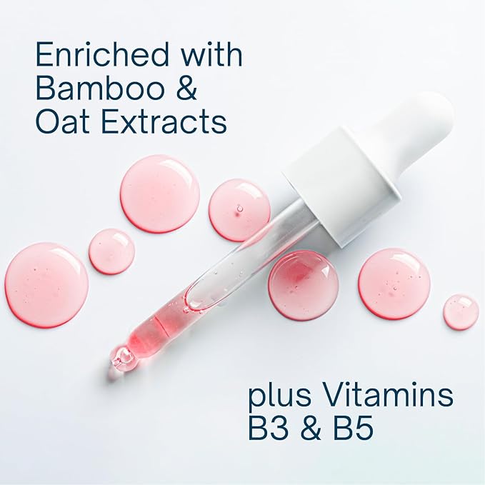 Hyaluronic Acid Serum with Bamboo & Oat, Barrier Repair Hydration Formula with Vitamins B3 & B5 for Firmness, Elasticity & Smoother Skin, 1.01 fl oz