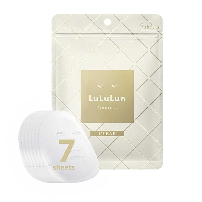 Lululun 7EA Anti Aging Face Mask for Women & Men Uneven-Toning, Dull Skin, Moisturizing Face Mask Sheet by Vitamins, Perilla& Avocado Extract, Japanese Face Masks Skincare& Sheet Mask, PRECIOUS CLEAR