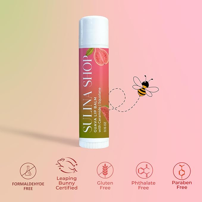 Guava Lip Balm Hydrating for Dry, Cracked Lips, Beeswax Lip Moisturizer Stick, Soothe Dryness, Restores Smoothness & Barrier Protection, Natural & Instant Moisture, Sweet Lip Therapy - 0.15 Fl oz