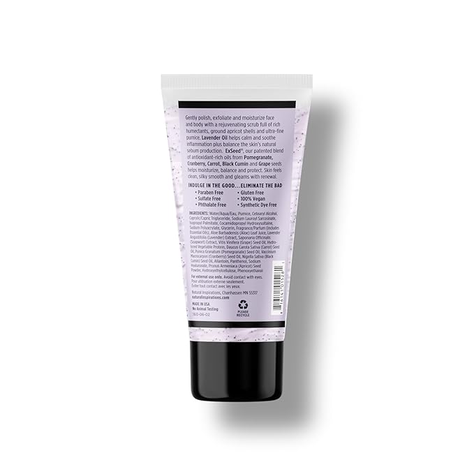 Natural Inspirations Lavender Ylang Exfoliating Face + Body Scrub 6oz