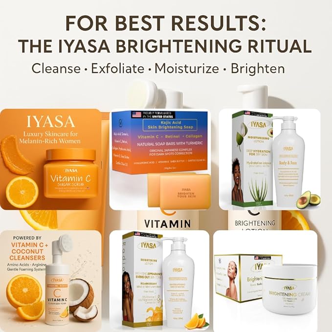 IYASA Vitamin C Foaming Face Cleanser – Gentle Daily Mousse With Amino Acids & Coconut Cleanser – Helps Remove Impurities & Supports Smoother-Feeling Skin – Suitable for Melanin-Rich Skin – 150 ml