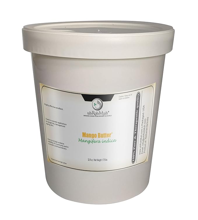 uh*Roh*Muh Premium Refined Mango Butter - Skincare and Hair Care Essential for Silky Smooth Hydration | DIY Beauty Essential Body Butter, Your Ultimate Dry Skin Solution Net Wt:0.8kg/1.75lb