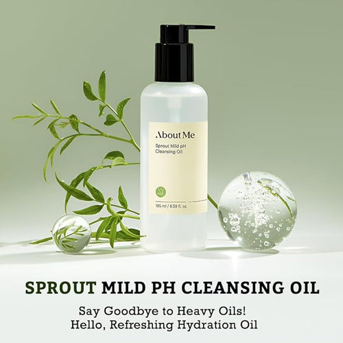 ABOUT ME Sprout Mild pH Cleansing Oil - Gentle, pH-Balanced Face Cleanser with Natural Oils (195 ml/6.59 fl oz)