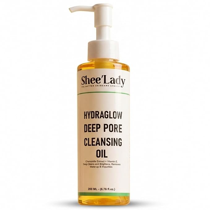 Shee'lady Hydraglow Deep Pore Cleansing Oil, limpiador facial en aceite – Best Cleansing Oil for Face, Blackhead & Makeup Remover Korean Skin Care, 6.76 fl oz (200ml)