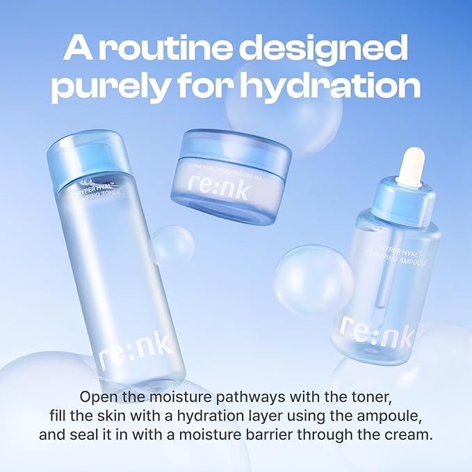 re:nk Hyper Hyal Plumping Toner – Deep Hydrating Face Toner with Hyaluronic Acid, Panthenol and Glycerin, Lightweight Moisturizing Facial Water for Radiant and Smooth Skin (6.76 fl oz)