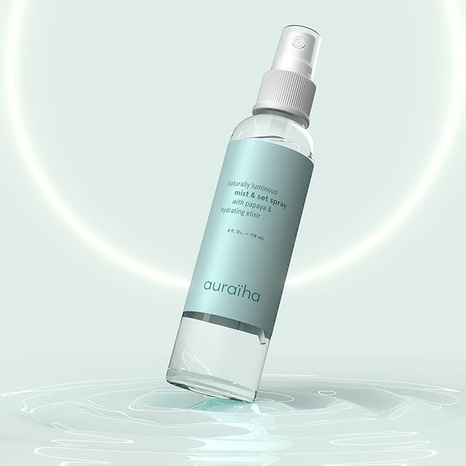 Auraiha Naturally Luminous Mist and Set Spray, Papaya Hydrating Elixir with Witch Hazel & Betaine, Multi-Purpose Mist for Makeup and Skincare