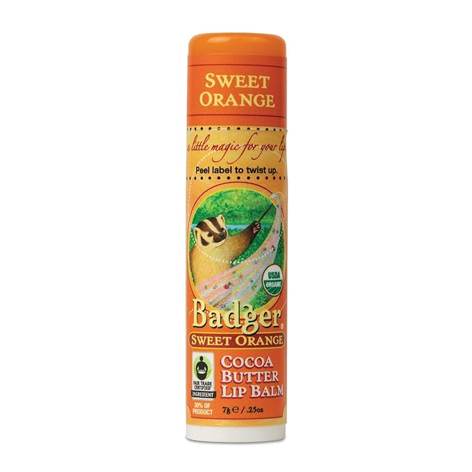 Badger Sweet Orange Cocoa Butter Lip Balm - .25oz Stick