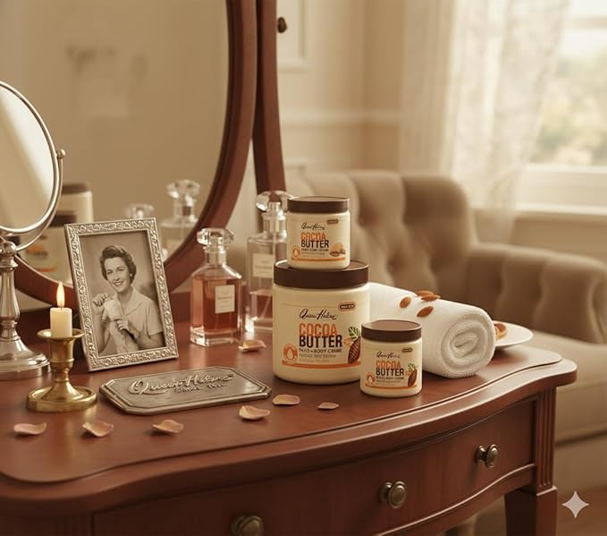 Queen Helene Cocoa Butter Face & Body Cream – Extra Rich Moisturizing Formula for Dry Skin | Softens, Smooths & Restores Radiance | 4.8 oz Jar (3 Pk)