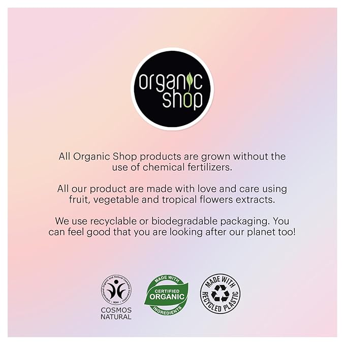 Organic Shop Eucalyptus & Blackcurrant, Sugar Softening & Exfoliating Body Scrub, 100% Vegan & Organic, Daily Exfoliant, Detox & Moisturizer, Body Intensive Care & Skin Toning. 250ml.