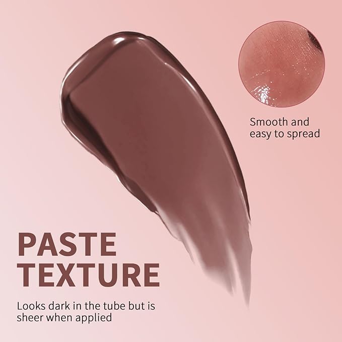 BAISEN DIARY 2PCS Honey Lipstick Tinted Lip Balm - Sheer Hydrating Lipstick for All Skin Tones - Moisturizing Lip Color, Nourishing Lip Balm with a Hint of Natural Black Cherry Tint (2Pcs Nude Honey)