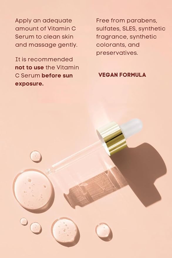 Bade Natural Vitamin C Face Serum – 2% Plant-Based Brightening & Tone-Correcting Serum for Dark Spots, Uneven Skin Tone – Antioxidant & Anti-Aging Skincare – 1 fl oz