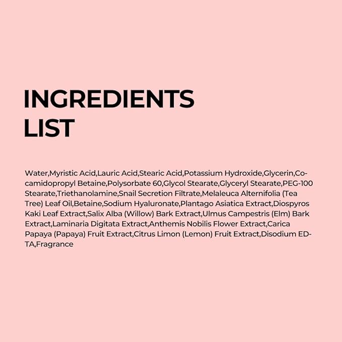 Extra Gentle Cleansing Foam, Face Wash with Snail Mucin & Soothing Portulaca, Hydrating Facial Cleanser for Sensitive Skin, Non-Stripping, Korean Skincare 5.9 fl oz (175ml)