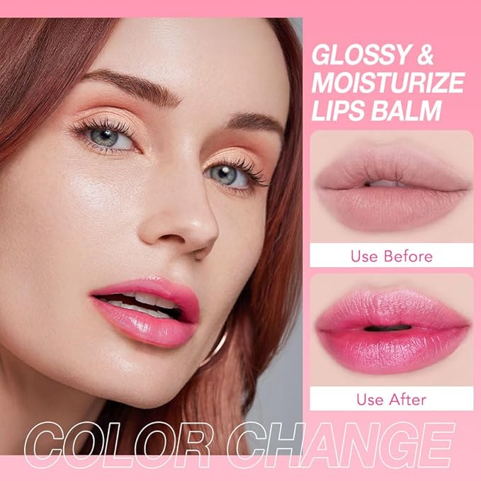 BINGBRUSH 8PCS Color Changing Lipstick Set, Moisturizing Long Lasting Waterproof Lipstick, Fruit Flavor Lip Tint Gloss, Hydrating Lip Color for Women