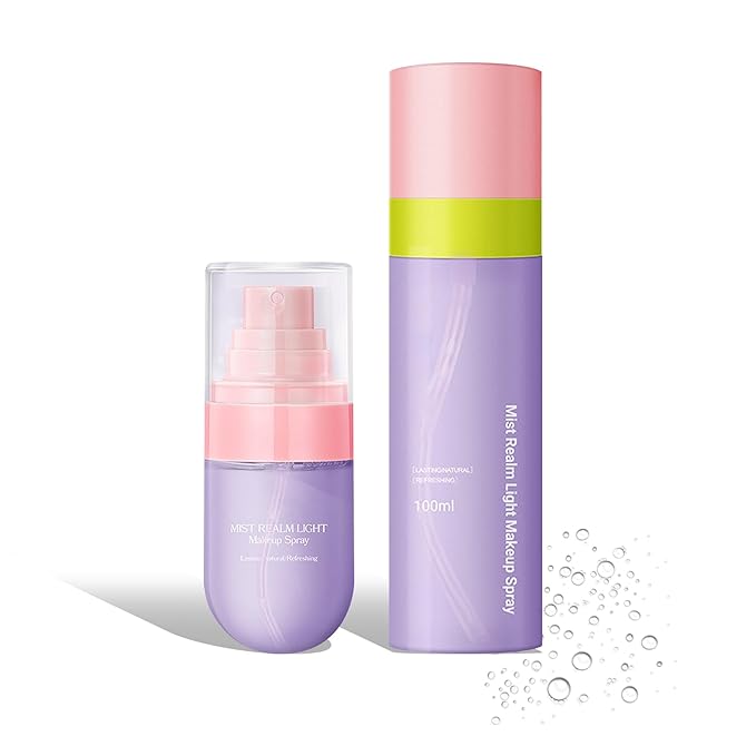 2PCS Makeup Setting Spray Set for Face, Weightless Long Lasting Waterproof Fixing Makeup Setting Face Spray, Smudge-proof, Hydrating & Refreshing Setting Spray Makeup(F)