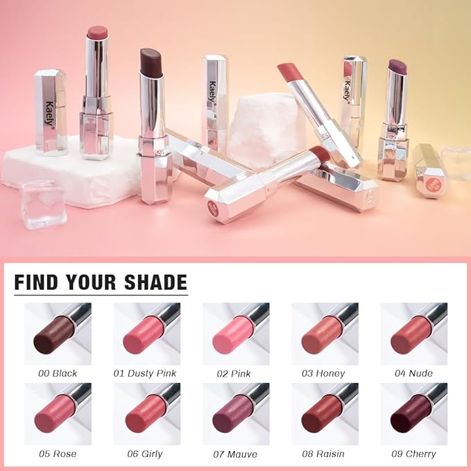 evpct Nude Brown Honey Lipstick Tinted Lip Balm, Moisturizing Tinted Lip Oil Stick Lipstick for Older Women, Sheer Lightweight Hydrating Nourishing Shine Tinted Lip Color Gloss Tint Stain, 08 Raisin