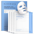 BLOOMORA Hyaluronic Acid & Collagen Face Mask Overnight, Hydrogel Hydrating Facial Mask, Moisturizing & Tightening Low Molecular Solution, Collagen Skincare, Face Care & Self Care for Women 34g*4ea