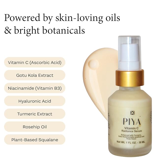 PIYA Vitamin C Radiance Serum – Brightening Face Serum with Antioxidants & Botanicals