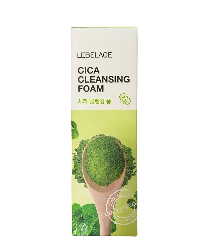 LEBELAGE Korean Cica Facial Cleanser 3.38 oz | Cleansing Foam Face Wash | Low pH Gentle Hydrating Daily Facial Cleanser Sensitive Skin | Deep Cleansing Foaming Cleanser, Pore Care-All Skin Types