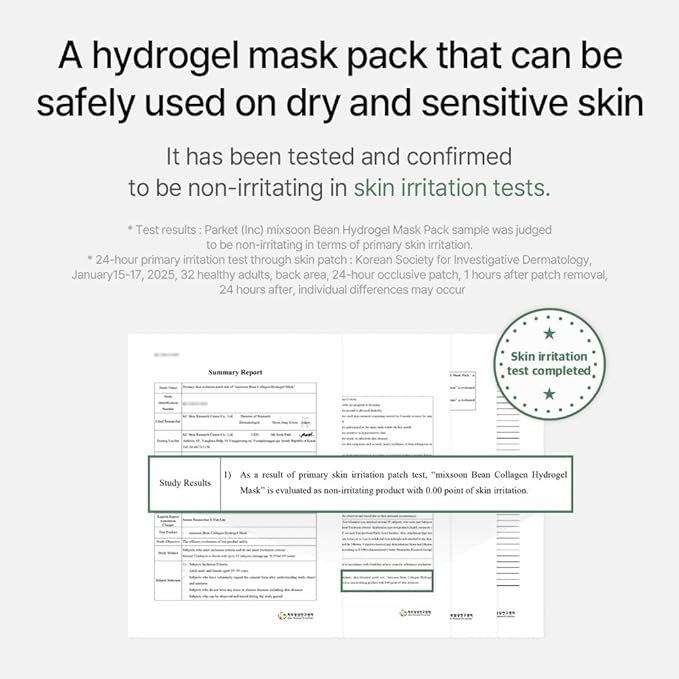 mixsoon Bean Collagen Hydrogel Mask - Collagen Face mask, Hydration All-In-One Firming, Soothing Gel Formula for Radiant, Smooth Skin 35g / 1.18 fl.oz. (3ea) Korean Glass Skin Care