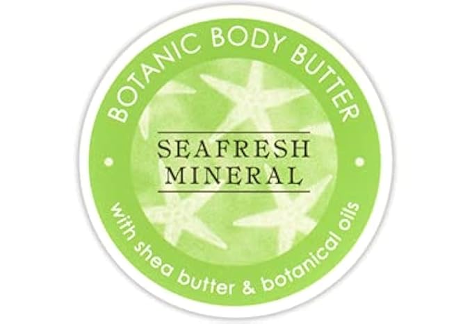 Greenwich Bay Trading Co. Scented Botanic Body Butter - Luxurious Hydration with Shea & Cocoa Butter, Enriched with Vitamin E - 8 Ounce Tub (8 oz., Seafresh Mineral)