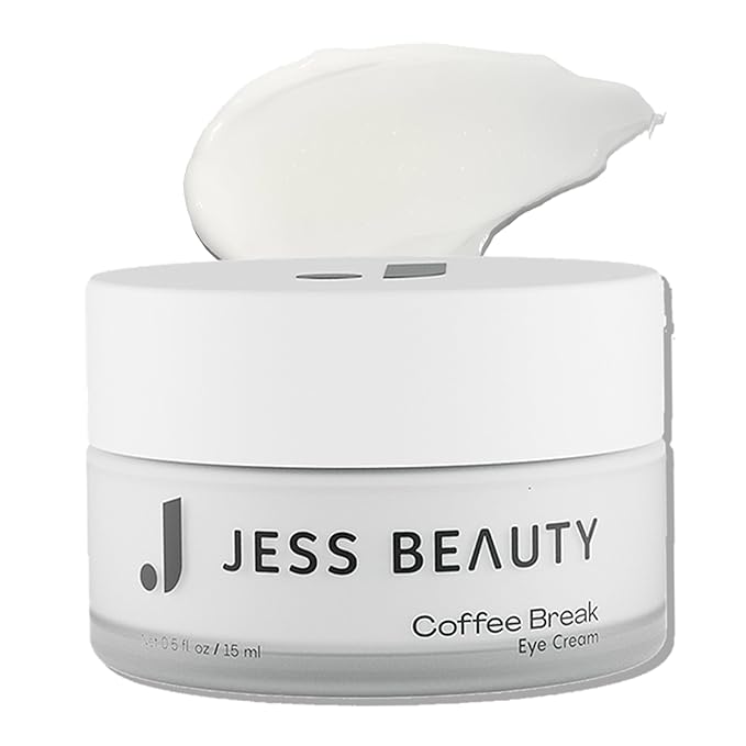 JESS BEAUTY | Coffee Break Eye Cream with 1% Caffeine, Squalane and Panthenol I Beauty and Self Care - Korean Beauty Eye Contour 0.5 fl. oz