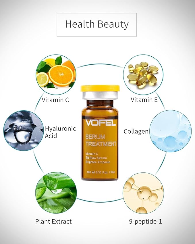Vitamin C Serum for Face Hyaluronic Acid Serum Anti Aging Moisturizer 0.35 oz 4 Vials Facial Serums (4pc new vc kit)