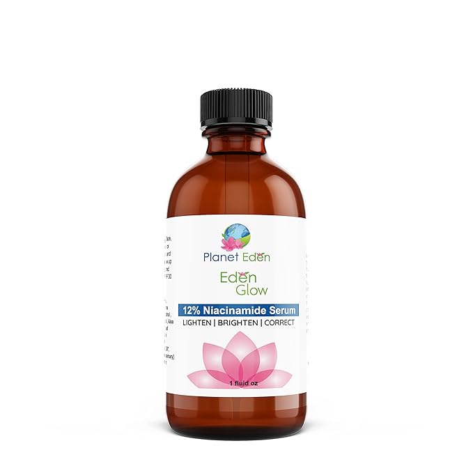 Planet Eden 12% Niacinamide Intensive Serum + Hyaluronic Acid (1 oz) Vitamin B3 - Correct Sun Damage