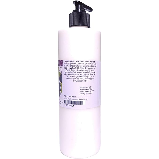 Blossom to Bath Vanilla Black Currant Lotion (16 ounce) - Natural Fragrance - Absorbs Quickly with a Sensuous Berry Scent