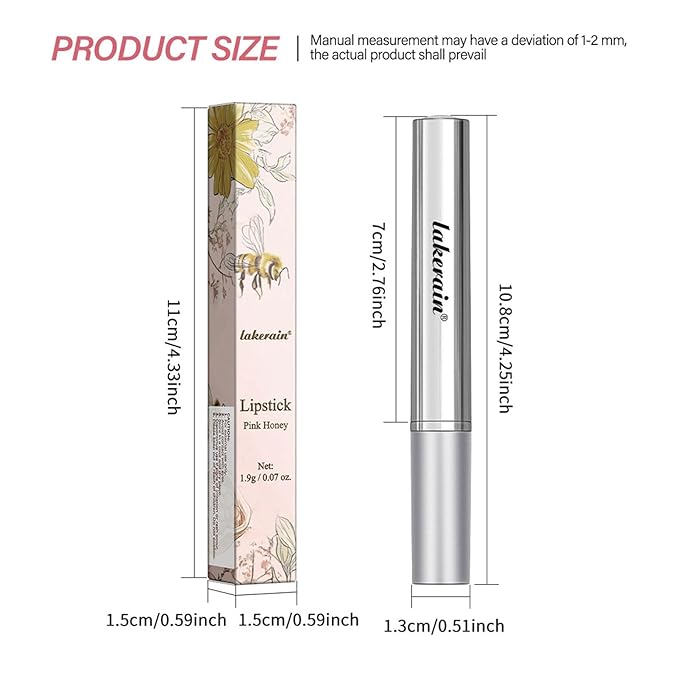 Honey Lipstick Sheer Tinted Lip Balm, Hydrating & Nourishing, Natural Glossy Finish, Moisturizing Lip Color for All Skin Tones Women, Pink