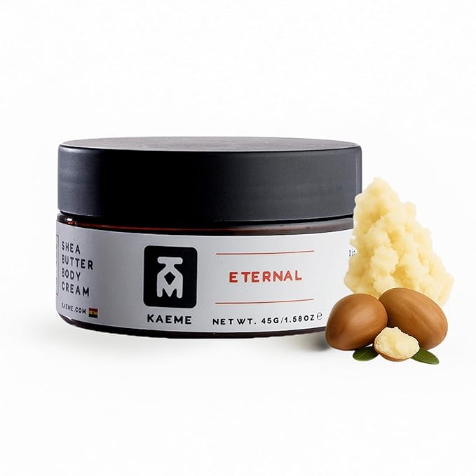 Kaeme.com Eternal Non-Greasy Whipped Shea Body Butter For Face, Body, Hair-Made With 100% Organic Raw Unrefined Shea & Coconut Oil, Deep Hydration for Dry, Sensitive Skin, Eczema Relief-3.4oz/100g Jar