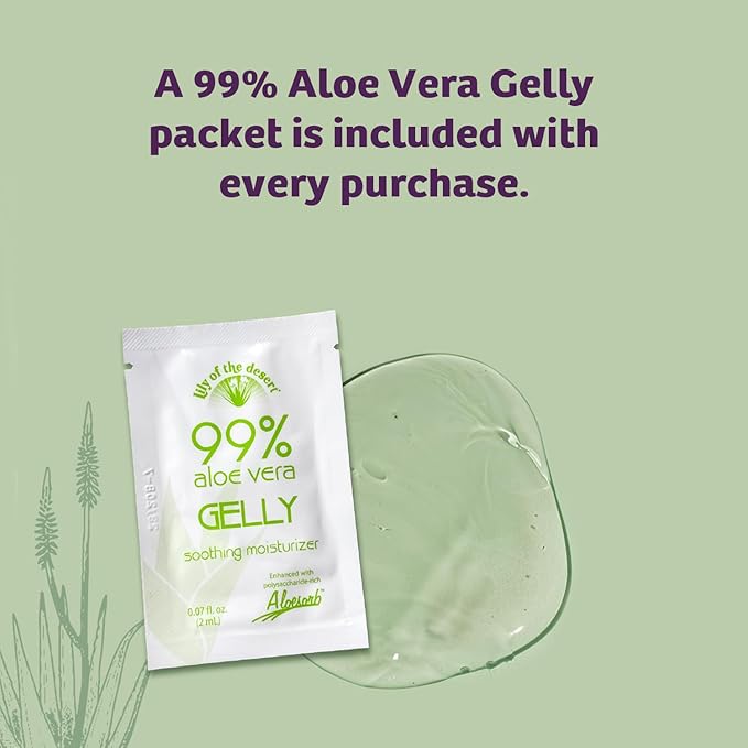 Lily Of The Desert Gelly Moisturizer - 99% Organic Aloe Vera Gel for Skin, After Sun Care with Aloe, Vitamin E Oil, and Vitamin C for Sunburn Relief, 12 Fl Oz