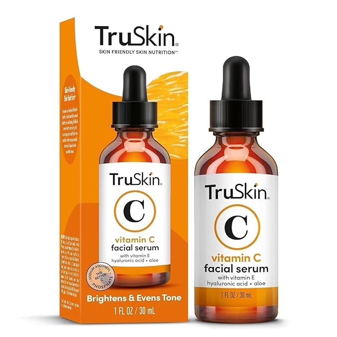 TruSkin Vitamin C Serum for Face – Anti Aging Face Serum with Hyaluronic Acid & Vitamin E – Brightening Formula for Improving Appearance of Dark Spots, Fine Lines & Wrinkles – All Skin Types, 1 fl oz