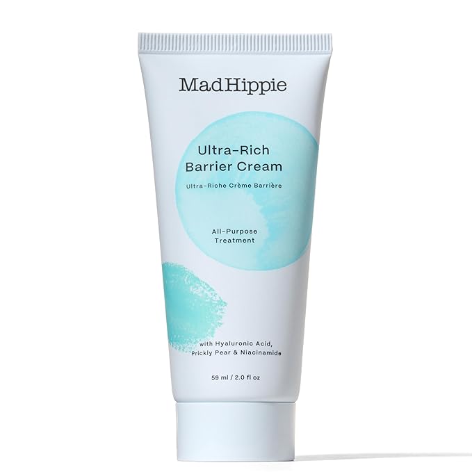 Mad Hippie Ultra-Rich Barrier Cream, Travel-Friendly – Multi-Purpose Moisturizer with Hyaluronic Acid, Niacinamide & Vitamin C, Lotion for Extremely Dry Skin, Vegan & Cruelty-Free, 2 Oz