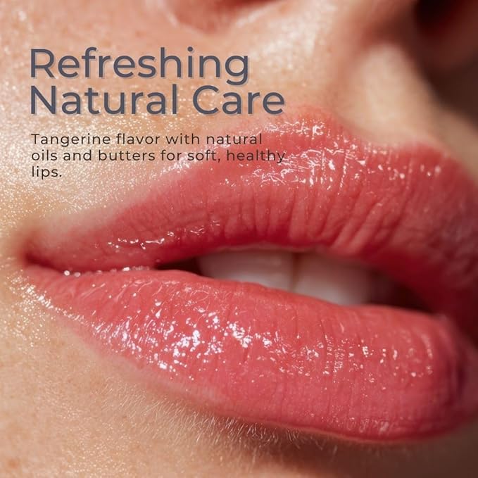 Tangerine Lip Balm | 100% Natural Lip Moisturizing Care with Shea Butter, Cocoa Butter, Beeswax & Almond Oil | Hydrating Repair Formula for Soft, Smooth & Healthy Lips | L2 KØØZMETIK