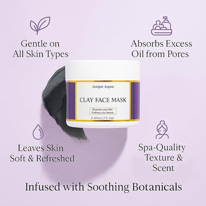 Kaolin Clay Face Mask for Oily Skin – Deep Pore Cleanser, Oil Control & Detox, Natural Clay Facial Mask for Women & Men – Hydrating & Softening Skincare Treatment
