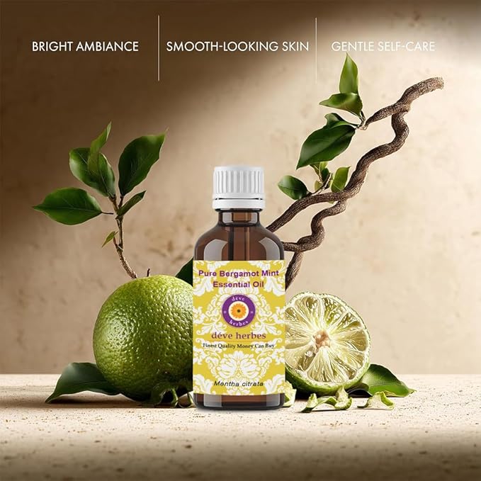 Deve Herbes Pure Bergamot Mint Essential Oil (Mentha citrata) Steam Distilled (Pack of Two) 100ml X 2 (6.76 oz)
