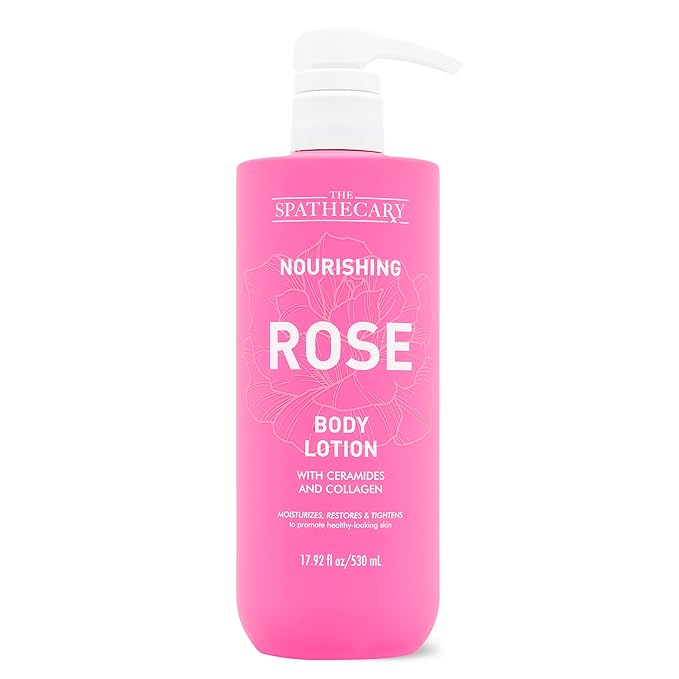 Nourishing Rose Body Lotion – With Ceramides & Collagen – Moisturizes, Stimulates & Softens Skin – Paraben-Free, Sulfate-Free, Floral Scent, 17.92 fl oz