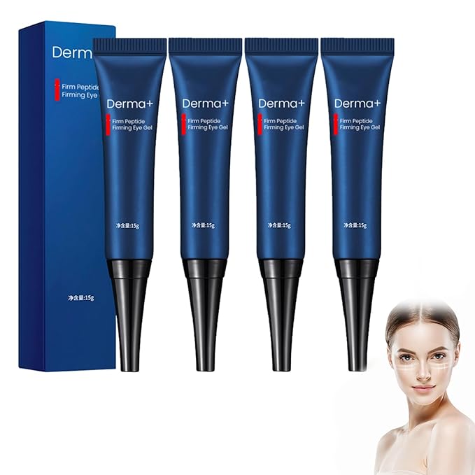Dobshow DERMA+ Firm Peptide Firming Eye Gel,Open Eyes Awaken Peptide Lifting Eye Gel,Natural Lifts Firming Eye Serum for Remove Eye Bags, Dark Circles & Eye Wrinkles (4 Pack)