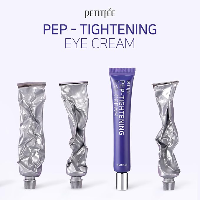Petitfee Pep-Tightening Eye Cream 1.05 oz (30g) - Peptide Eye Cream with Green Tomato Extract, Coffee Seed Extract, Ceramide NP, for Fine Lines, Tightening Under Eye, Line Smoother, Korean Skin Care
