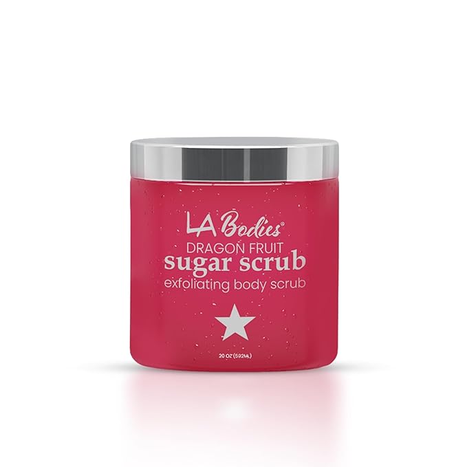 Sugar Scrub Exfoliating with Dragon Fruit and Other Natural Ingredients for Body Scrub and Foot Scrub - Soft Scrub for Nourishing Essential Skin Care, 20 oz (592 mL), Made in USA