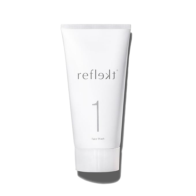 REFLEKT 1 – Daily Exfoliating Face Wash – Jojoba Esters, Hyaluronic Acid, Vitamin B5, Collagen, Cleanses, Hydrates, and Plumps Skin. Clean, Vegan, Cruelty-Free, Paraben- and Sulfate-Free Formula