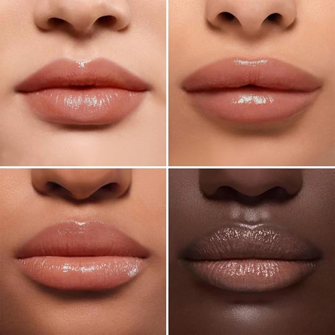 FeiCuiYun 2Pcs Nude Brown Honey Tinted Lip Stain Lip Balm Lip Gloss Lipstick, Sheer Hydrating Lip Stains Tint, Moisturizing Lip Color for All Skin Tones, Nourishing Lip Balm with Natural Black Cherry