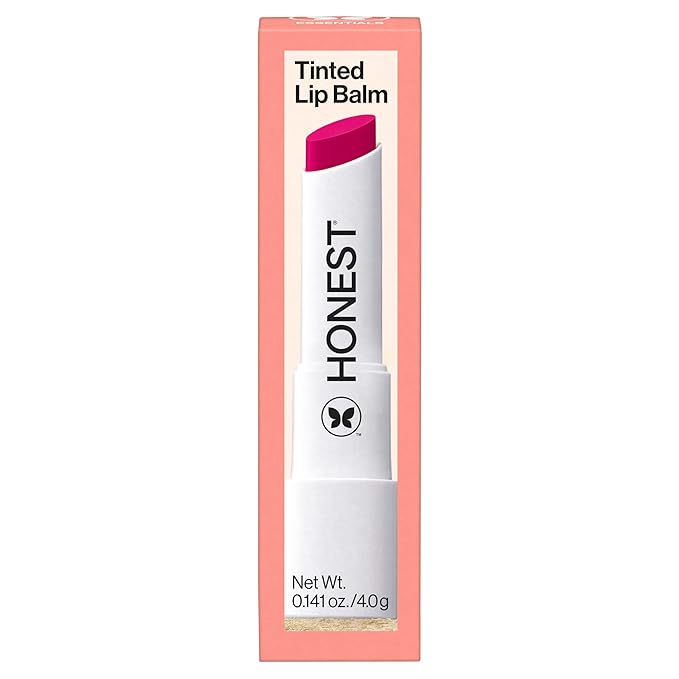 Honest Beauty Moisturizing Vegan Tinted Lip Balm, Antioxidant-Rich Acai Extracts, Avocado Oil, Paraben-Free Cruelty-Free, Dragon Fruit