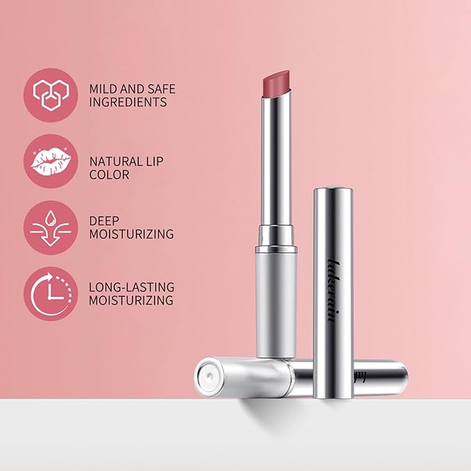 BAISEN DIARY Pink Honey Lipstick Tinted Lip Balm - Sheer Hydrating Lipstick for All Skin Tones - Moisturizing Lip Color, Nourishing Lip Balm with Natural Black Cherry Tint
