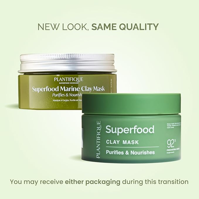 PLANTIFIQUE Korean Skincare Clay Mask – Hydrating Mud Mask with Avocado & Superfoods, Dermatologist-Tested for Face & Body – Vegan, 3.4 Oz/100ml