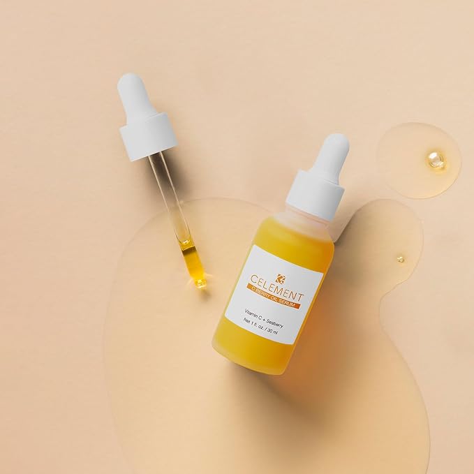 C Berry Oil Serum with Vitamin C, Sea Buckthorn, Rosehip, Jojoba, Squalane - Reduces Hyperpigmentation, Age Spots, Scars, Fine Lines - Nail and Cuticle Treatment - Glowing Skin, 1 fl. oz