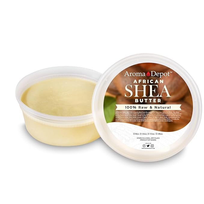 Raw African Shea Butter 8 oz. Container Ivory/White Grade A 100% Pure Natural Unrefined Fresh Moisturizing. Ideal for Dry and Cracked Skin. Can be use in Body, Hair and Face. (3 PACK)