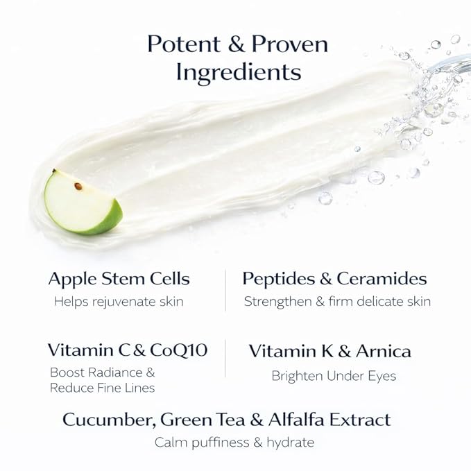 NAELI Eye Cream for Dark Circles, Puffiness & Wrinkles with Anti Aging Apple Stem Cell & Peptide Complex - Reduces Fine Lines, Diminishes Bags & Restores Under Eye, 1.4 oz